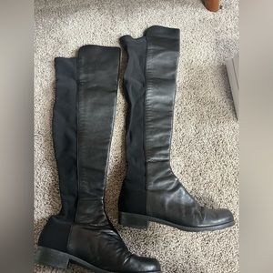 Stuart weitzman 5050 boots black above knee  boots leather stretch 8.5 women’s